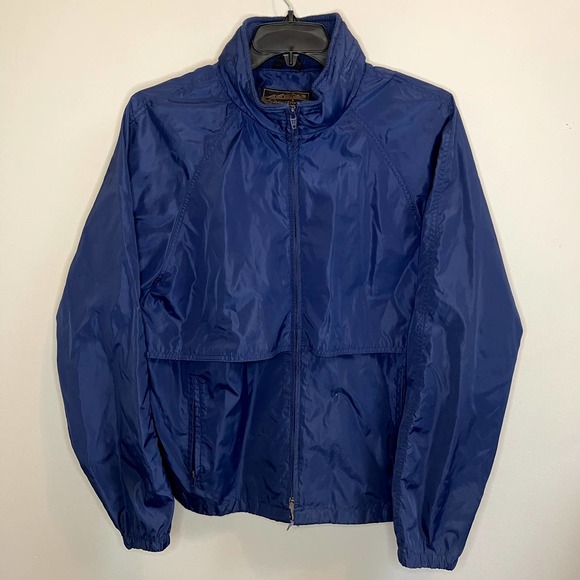 Retro 90s Eddie Bauer Men's Windbreaker Jacket Vintage | Navy Blue | Size Large - Picture 1 of 7